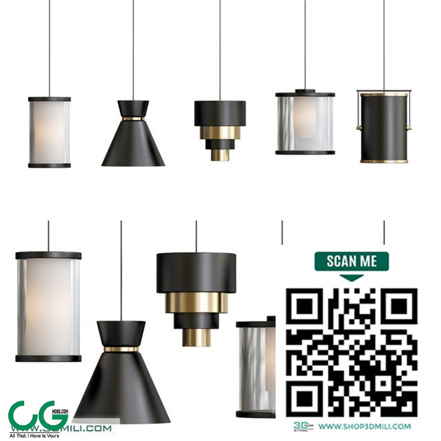 Modern black gold pendant lamp
